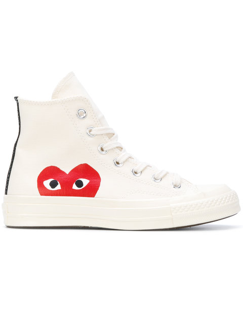 off white converse with heart