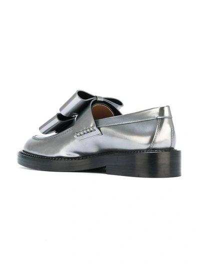 Shop Marni Bow-embellished Loafers - Grey