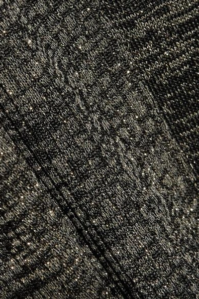 Shop Prada Metallic Ribbed-knit Cardigan