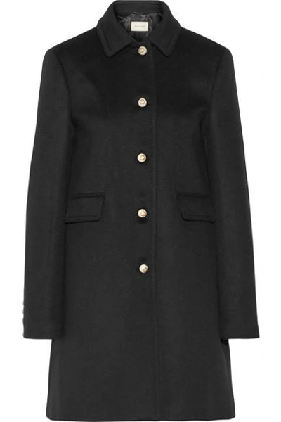 Shop Gucci Wool Coat In Black