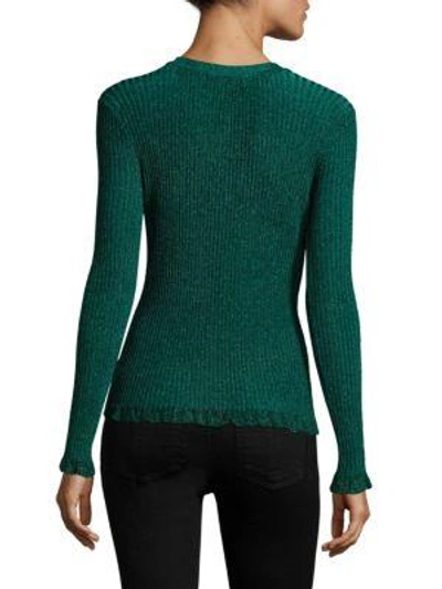 Shop Milly Italian Crewneck Sweater In Jade