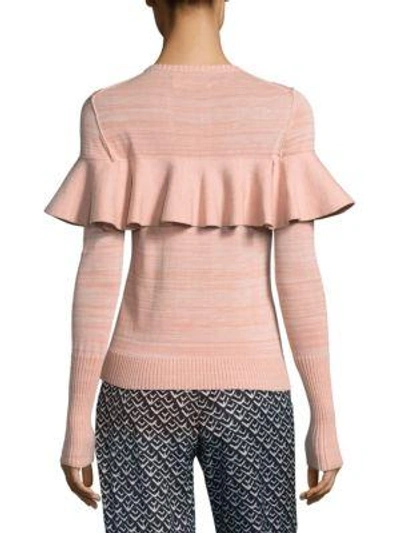 Shop Apiece Apart Ruffle Front Sweater In Quartz Marl