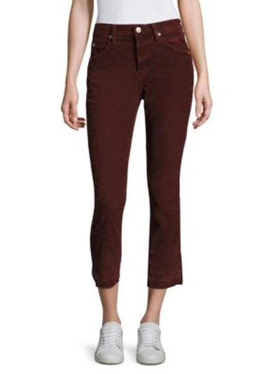 Amo Babe Corduroy High-rise Cropped Pants In Port
