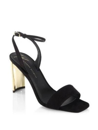 Shop Giuseppe Zanotti Ankle Wrap Heel Sandals In Black