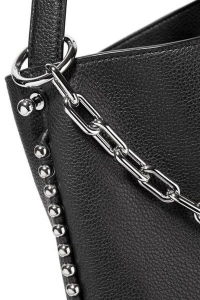 Shop Alexander Wang Roxy Studded Textured-leather Shoulder Bag