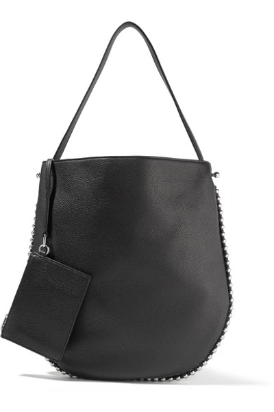 Shop Alexander Wang Roxy Studded Textured-leather Shoulder Bag