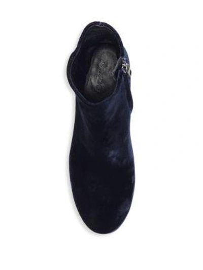 Shop Vince Blakely Velvet Booties In Navy