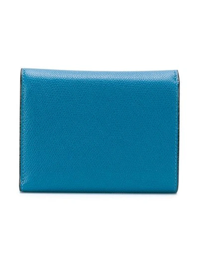 Shop Valextra Iside Fold Wallet - Blue