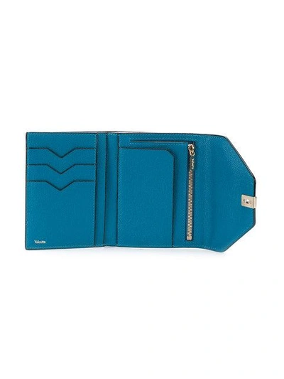Shop Valextra Iside Fold Wallet - Blue