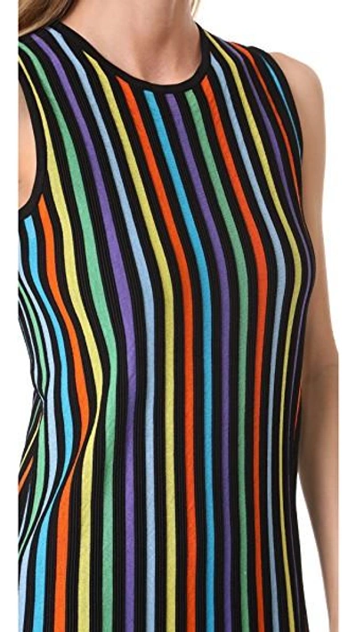 Shop Diane Von Furstenberg Sleeveless Two Tiered Knit Dress In Azuro Combo