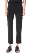 Adam Lippes Stretch Cady Cigarette Trousers With Pintuck In Black