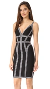 HERVE LEGER FITTED SLEEVELESS DRESS