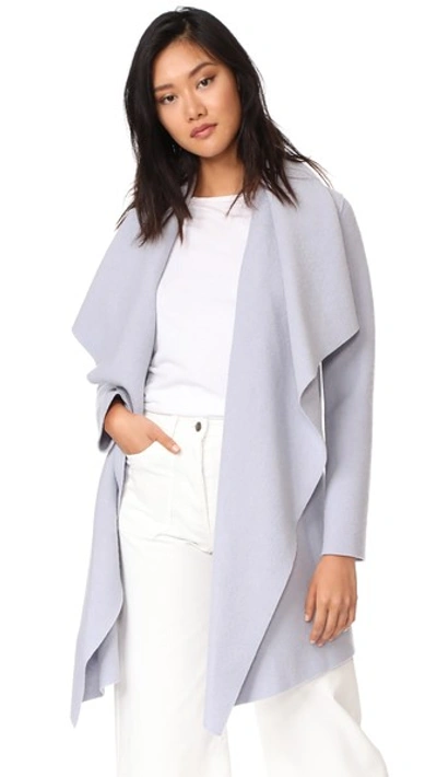 Harris Wharf London Blanket Coat In Ice Grey