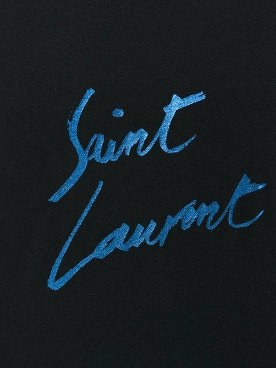 Shop Saint Laurent Metallic Logo Printed T-shirt