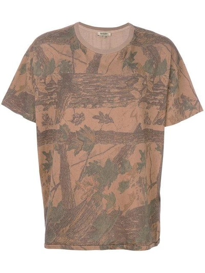 Shop Yeezy  Tree Print Oversized T Shirt In Brown Black Green