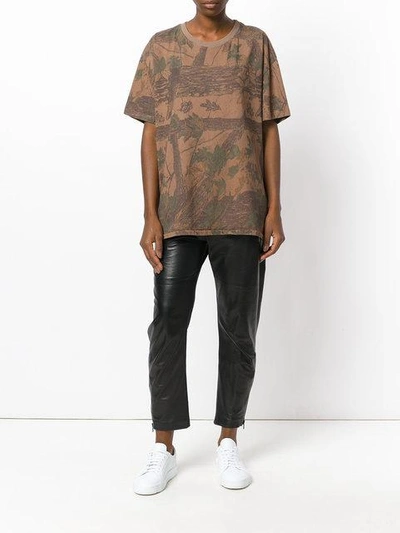 Shop Yeezy  Tree Print Oversized T Shirt In Brown Black Green