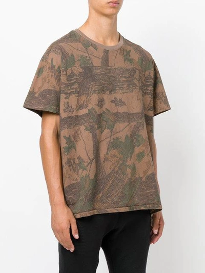 Shop Yeezy  Tree Print Oversized T Shirt In Brown Black Green