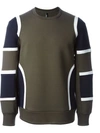 NEIL BARRETT colour block sweatshirt,手洗