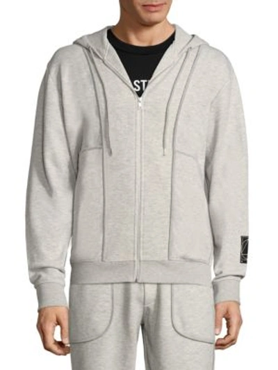 Mcq By Alexander Mcqueen Hooded Zip-front Jacket In Grey