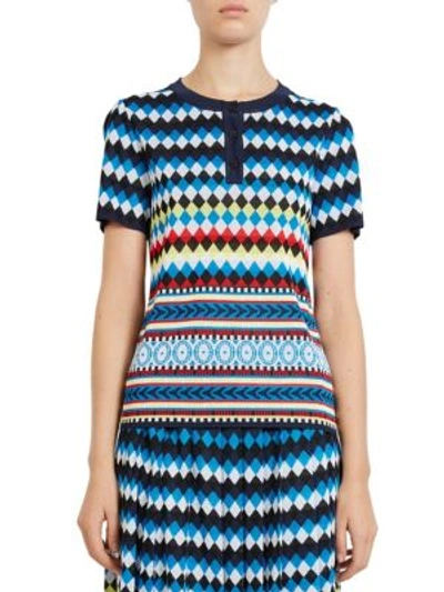 Shop Mary Katrantzou Clio Multi-print Jacquard Knit Top