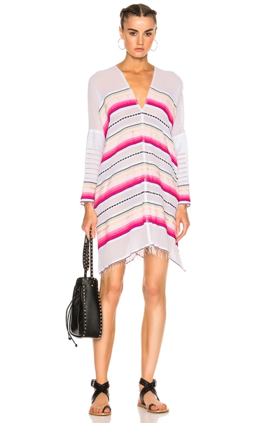 Lemlem Striped Cotton Kaftan In Pink,stripes,white