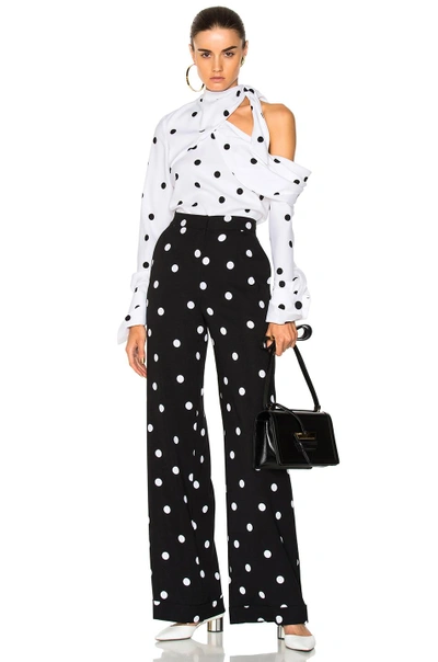 Shop Monse Polka Dot Blouse In White,geometric Print