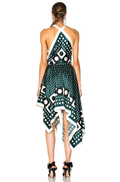 Shop Monse Asymmetric Dress In Green,abstract