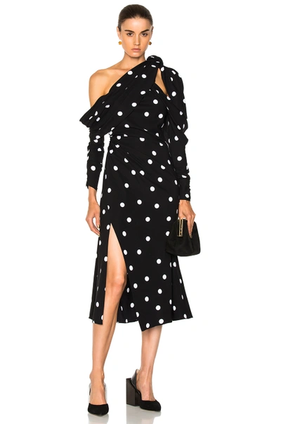 Shop Monse Polka Dot Dress In Black,geometric Print