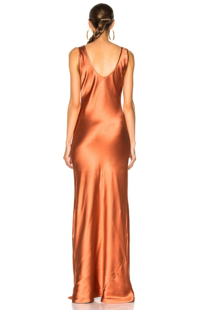 Shop Galvan Signature Valletta Dress In Orange,metallics