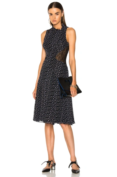 Proenza Schouler Sleeveless Mock-neck Leopard-print Dress, Multi Pattern In Blue,abstract