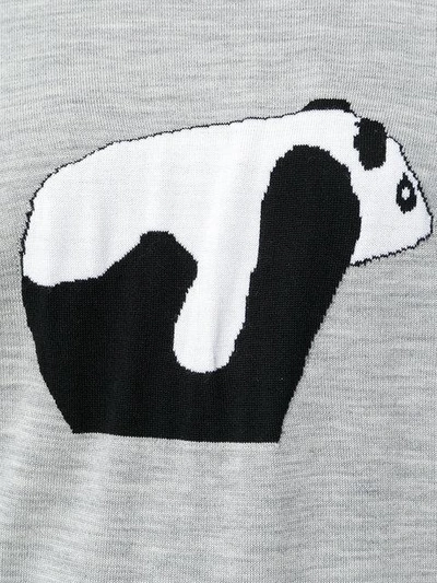 熊猫图案嵌花毛衣