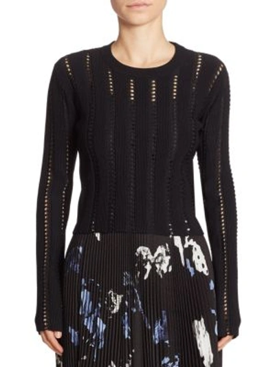 Shop Proenza Schouler Cropped Sweater In Black