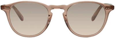 Shop Garrett Leight Pink Hampton Sunglasses In Desert Rose