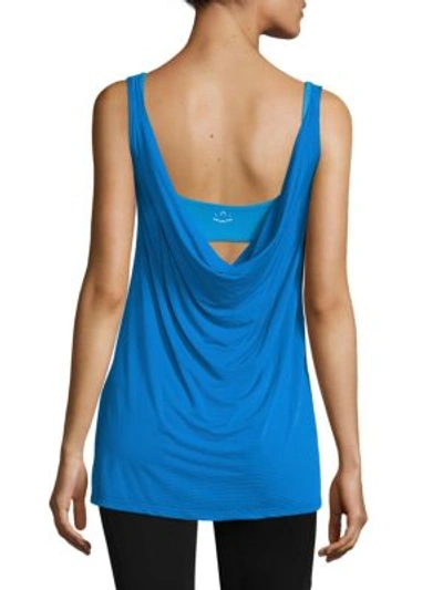 Beyond Yoga Cross The Line Athletic Tank Top, Blue In Tidal Blue