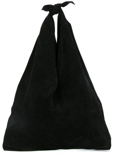 The Row Bindle Suede Shoulder Bag In Black