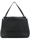 The Row Top Handle 14 Leather Flap-top Shoulder Bag In Black Pld