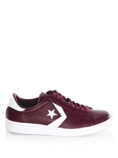 Shop Converse Pro Leather Sneakers In Dark Sangria