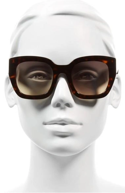 Shop Alice And Olivia Aberdeen 50mm Square Sunglasses In Dark Tortoise