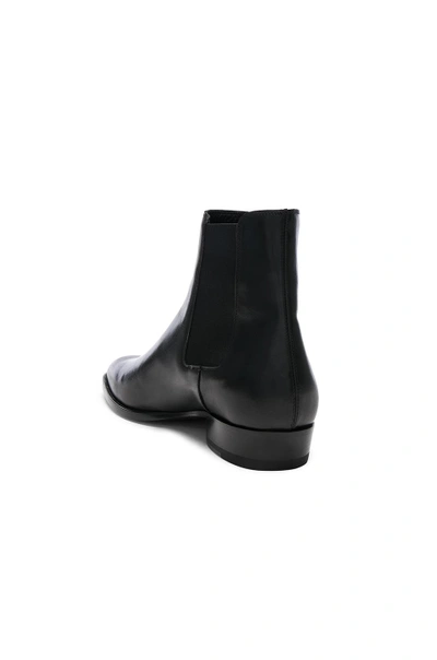 Shop Saint Laurent Leather Wyatt Chelsea Boots In Black