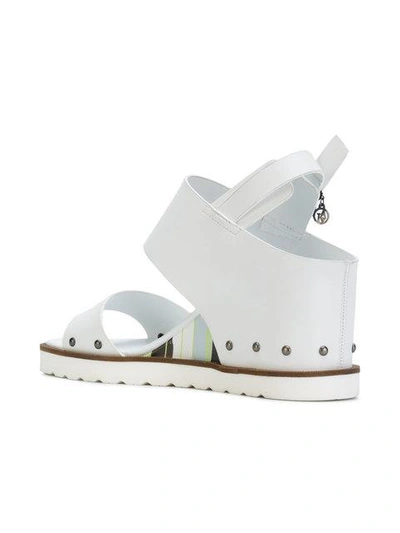 Shop Armani Jeans Ridged Sole Sandals - White