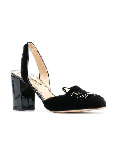 Shop Charlotte Olympia Kitty Slingback Pumps In Black