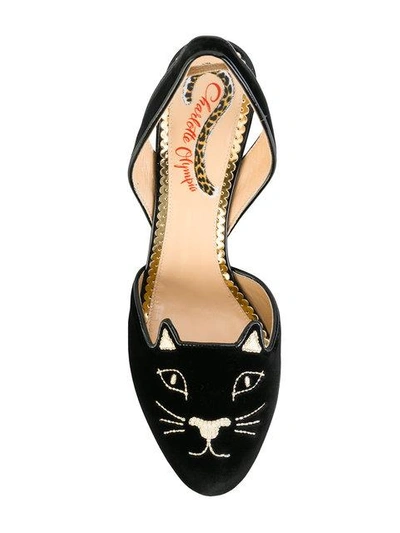 Shop Charlotte Olympia Kitty Slingback Pumps In Black