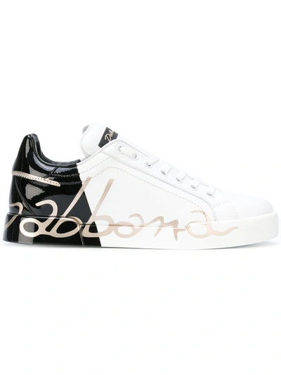 Dolce & Gabbana Portofino真皮板鞋 - 白色 In White