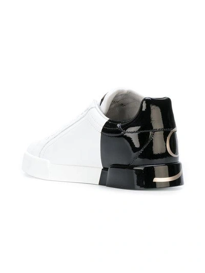 Shop Dolce & Gabbana Logo Print Sneakers In White ,black