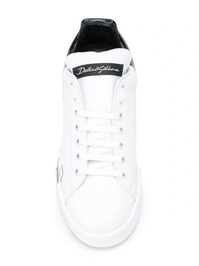 Shop Dolce & Gabbana Logo Print Sneakers In White ,black