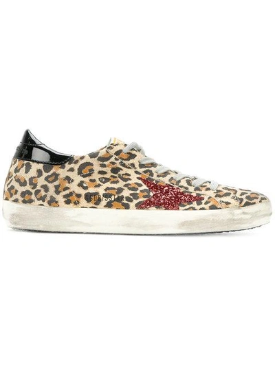 Shop Golden Goose Superstar Leopard Print Sneakers