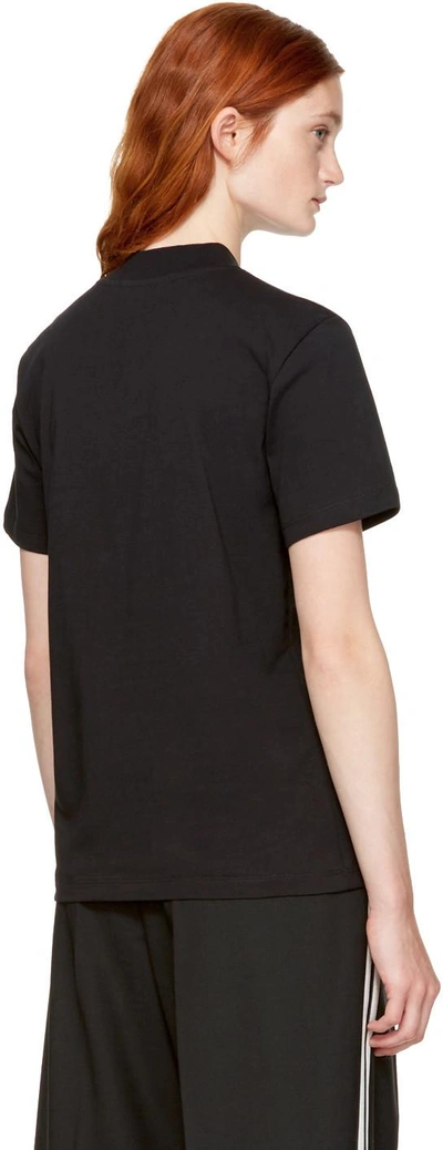 Shop Msgm Black Logo T-shirt In 99 Black