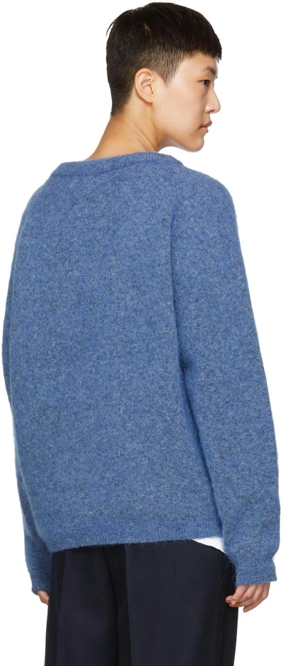 Shop Acne Studios Blue Mohair Dramatic Jumper