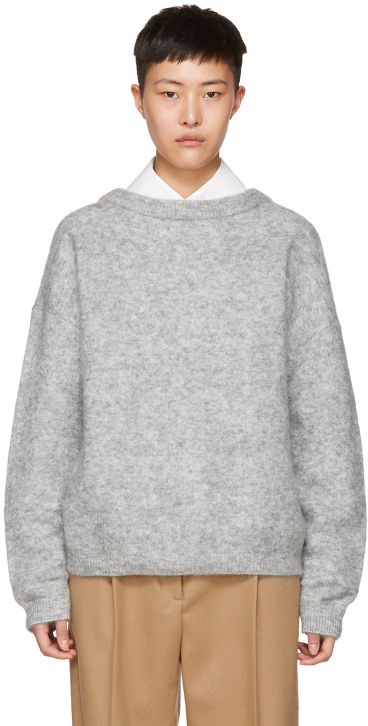 Acne Studios Opening Ceremony Dramatic Mohair Sweater In Husky Grey |  ModeSens