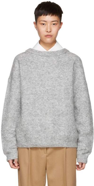 Acne Studios Opening Ceremony Dramatic Mohair Sweater In Husky Grey